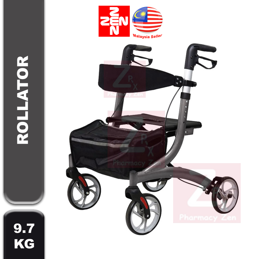 Drive Medical Nitro Euro Style Rollator Rolling Walker, Red