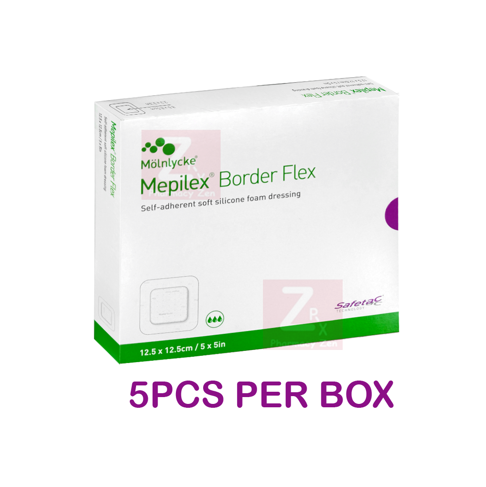 Zen Pharmacy | Molnlycke Mepilex Border Flex 12.5cm x 12.5cm 5pc(BOX)